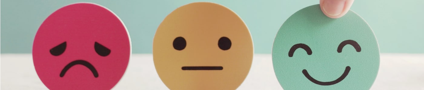 Faces showing mood and mental health